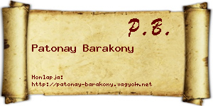 Patonay Barakony névjegykártya